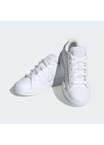 Sneaker adidas Sportswear "GRAND COURT LIFESTYLE TENNIS LACE-UP", Kinder, Gr. 38,5, wei&szlig; (cloud wei&szlig;, cloud wei&szlig;, grau one), Synthetik, Textil, Schuhe Sneaker, Design auf den Spuren des adidas Superstar, f&uuml;r Kinder & Jugendliche