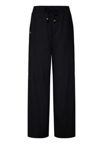 Leinenhose oxmo "Leinenhose OXAlfa Linen Mix", Damen, Gr. 36, N-Gr, schwarz, Obermaterial: 55% Leinen LI. 45% Viskose CV., Hosen Leinenhose