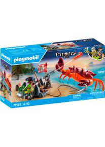 Konstruktions-Spielset Playmobil "Kampf gegen die Riesenkrabbe (71532), Pirates", bunt, Spielbausteine, Kinder, Kunststoff, Konstruktions-Spielset, Made in Europe