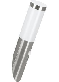 Eglo Wandleuchte "Helsinki Wandlampe, Edelstahl, Au&szlig;enlampe, Edelstahl, E27, IP44, Lampe", silberfarben, 1, &Oslash; 7,5cm H: 42,5cm, 1 Stk., Leuchten, Wand-/Deckenleuchte - H42,5 x &Oslash;7,5 x AL16,5cm - edelstahl, Wandleuchte