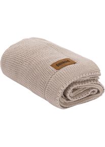 Babydecke fillikid "Strick 80x100 cm", grau (taupe), B:80cm L:100cm, Obermaterial: 100% Baumwolle, Wohndecken, Babydecke