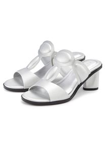 Sandalette Lascana "Sandale, Sommerschuh, Mule, offener Schuh, Pantolette", Damen, Gr. 40, silberfarben, Obermaterial: 100% Lederimitat. Decksohle: 100% Lederimitat. Futter: 100% Lederimitat. Laufsohle: 100% Synthetik, unifarben, Schuhe Sandalette, mit Blockabsatz VEGAN