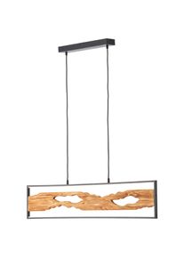 Brilliant LED Pendelleuchte "Chaumont", schwarz (schwarz, holz), B:8,5cm T:100cm, Leuchten, Breite 100 cm, 2300 lm, k&uuml;rzbar, Aluminium/Metall/Holz, schwarz/holz, LED Pendelleuchte