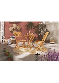Ambia Garden Balkonset, Holz, Akazie, Hartholz, 57x57x74 cm, Stuhl klappbar, Gartenm&ouml;bel, Gartengarnituren, Balkonm&ouml;bel-Sets