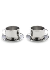 Italiaanse cappuccinokopjes roestvrij staal (2 stuks)