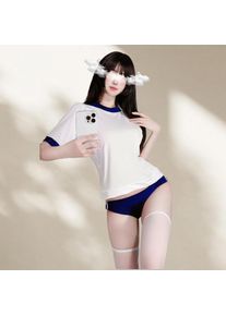 New Elegant Sweet Charming Seductive Two Piece Gymnastics Suit Women Sexy Swimsuit Pure Desire Style Sports Suit Erotic Lingerie