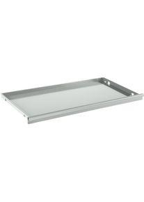 Uitschuifbaar legbord voor ESD-vleugeldeurkast, h x b x d 53 x 867 x 459 mm, draagvermogen 50 kg, lichtgrijs RAL 7035
