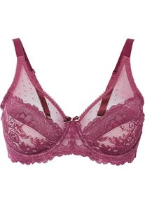 Reggiseno minimizer con pizzo delicato, viola, Taglia 105C, bonprix