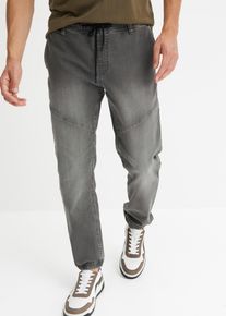 Jeans elasticizzati con elastico in vita regular fit straight, Grigio, Taglia 56, bonprix