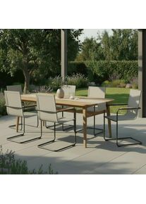 Gartensessel-Set 2-er Daisy Hellgrau aus Textilene/Metall