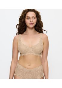 Balconette-BH Triumph "Amourette", Damen, Gr. 90, Cup B, beige (natur), Microtouch, Obermaterial: 49% Polyamid, 20% Elasthan, 18% Baumwolle, 13% Polyester, unifarben, BHs Balconette-BH, Stretch-Spitze, weich, feminin, breite Tr&auml;ger