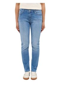 Slim-fit-Jeans Mustang "Damen Style Crosby Relaxed Slim", Damen, Gr. 34, L&auml;nge 32, blau 401, 92% Baumwolle, 6% Elastomultiester, 2% Elasthan, unifarben, slim fit, Jeans Slim-fit-Jeans