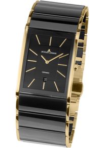 Keramikuhr Jacques Lemans "Dublin", schwarz (schwarz, goldfarben), Armbanduhren, Damen, Keramikuhr, Quarzuhr, Armbanduhr, Damenuhr, Herrenuhr, Datum, Keramikarmband