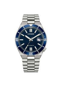 Automatikuhr Citizen "Tsuyosa Shore", blau (silberfarben, dunkelblau), Armbanduhren, Damen, Automatikuhr, Armbanduhr, Damenuhr, Herrenuhr, Mechanische Uhr, Edelstahlarmband