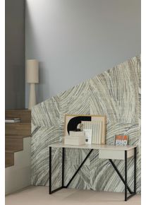 Schreibtisch Woood "New Julius FSC-Kiefernholz mit Schublade, lackiert B126xT53xH75 cm", wei&szlig; (staub, schwarz), B:126cm H:75cm T:53cm, Tische, Schreibtisch, Tragkraft Blatt 20 kg, sichtbare Maserung, einfach zu montieren