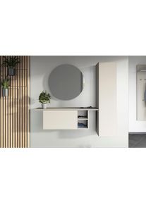 borchardt M&ouml;bel Garderoben-Set BORCHARDT M&Ouml;BEL "Toledo, moderne Garderobe mit Spiegel, Schminktisch mit Regalf&auml;chern", kaschmir, B:152cm H:140cm T:30cm, Holzwerkstoff, Metall, Spiegelglas, Kastenm&ouml;bel-Sets, Garderoben-Set, 152x140cm (BxH), viel Stauraum, Set mit Spiegel, viele Einlegeb&ouml;den