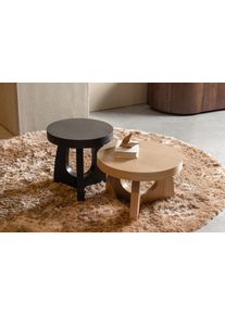 Beistelltisch Woood "Tala aus MDF mit Eschenfurnier-Deckschicht &Oslash;55x35 cm", natur, B:55cm H:35cm T:55cm, Tische, Beistelltisch, Tragkraft 25 kg, Furnier gebeizt und schutzlackiert, gerade Maserung