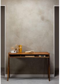 Schreibtisch Woood "Compartment aus Akazienholz mit drei offenen F&auml;chern 120x50x78 cm", braun, B:120cm H:78cm T:50cm, Tische, Schreibtisch, Tragkraft Blatt 25 kg, einfach zu montieren, sichtbare Maserung