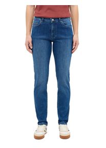 Slim-fit-Jeans Mustang "Damen Style Crosby Relaxed Slim", Damen, Gr. 31, L&auml;nge 34, blau (601 mittelblau), Denim/Jeans, 92% Baumwolle, 6% Elastomultiester, 2% Elasthan, unifarben, slim fit, Jeans Slim-fit-Jeans