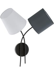 Eglo Wandleuchte "ALMEIDA", schwarz-wei&szlig; (anthrazit, wei&szlig;, schwarz), 2, H: 45,5cm, Leuchten, schwarz / L42 x H45,5 x B19cm / Wandlampe aus Stoff, Wandleuchte