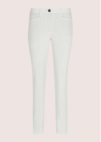 Madeleine Mode Chinohose MADELEINE "Chinohose Jerseyhose mit Formbund", Damen, Gr. 17, N + K Gr, wei&szlig;, Obermaterial: 97% Baumwolle CO. 3% Elasthan EL., Modern, schmal, Hosen Chinohose, leicht gepeachte Oberfl&auml;che