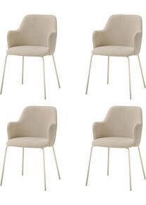 Armlehnstuhl Stolkom "Lissi BxHxT 60x84x44 cm", beige, creme, creme, beige, B:60cm H:84cm T:55cm, Metall, Polyester, St&uuml;hle, Armlehnstuhl, Breite 60cm, Metallgestell