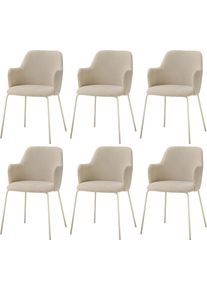Armlehnstuhl Stolkom "Lissi BxHxT 60x84x44 cm", beige, creme, creme, beige, B:60cm H:84cm T:55cm, Metall, Polyester, St&uuml;hle, Armlehnstuhl, Breite 60cm, Metallgestell