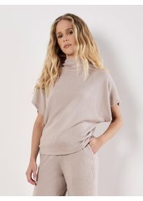 Shirtbluse Apricot "Bluse", Damen, Gr. L (40), grau (stein), Strick, Obermaterial: 57% Viskose CV. 40% Polyester PES. 3% Elasthan EL., uni, Blusen Shirtbluse, in unifarben