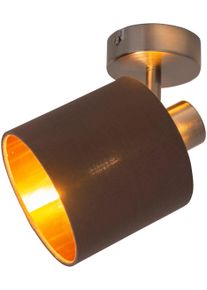 N&auml;ve N&Auml;VE Wandleuchte "Maron", braun, 1, &Oslash; 12cm H: 18,5cm, 1 Stk., Leuchten, E14 max. 40W, Leuchtmittel wechselbar, Material: Stahl, Textil, Wandleuchte