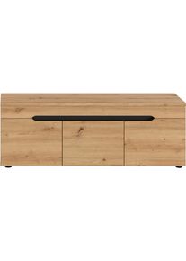 Sitzbank Home Affaire "REHAT, TOPSELLER, Breite 120cm, 3 T&uuml;ren, 4 F&auml;cher", basalt grau, artisan eiche nachbildung, basalt grau, artisan eiche nachbildung, B:120cm H:43cm T:37cm, FSC-zertifizierter Holzwerkstoff, Sitzb&auml;nke, Sitzbank, Garderobenbank, Flurbank, Dielenbank, Bank mit Stauraum, Bank