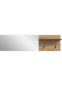 Garderobenpaneel Home Affaire "REHAT, TOPSELLER, Breite 150 cm, Hutablage, 2 Haken, Spiegel", braun (basalt grau, artisan eiche nachbildung), B:150cm H:40cm T:22cm, Holzwerkstoff, Garderobenpaneele, Garderobenpaneel, Paneel, Wandboard, Garderobe, Garderobenleiste, Garderobenboard