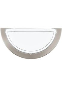 Eglo LED Wandleuchte "PLANET 1 Wandlampe, Flurlampe halbrund, Silber und Wei&szlig;", braun, 1, H: 14,5cm, 1 Stk., Leuchten, Wandleuchte, Wohnzimmerlampe in Silber und Wei&szlig;, Lampe mit E27 Fassung, LED Wandleuchte