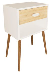 Nachttisch Vcm "Holz Nachttisch Beistelltisch Schublade Singol XL", braun (wei&szlig;, honig, eiche), B:45cm T:30cm, Sideboards, Nachttisch