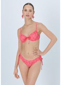 B&uuml;gel-Bikini LSCN BY LASCANA, Damen, Gr. 44, Cup D, pink (coral crush), Recycling-Polyamid, bedruckt, Bikini-Sets B&uuml;gel-Bikini, mit stylischem Allover-Print
