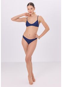 Bustier-Bikini-Top LSCN BY LASCANA "Sunny", Damen, Gr. 44, Cup C/D, midnight, Obermaterial: 82% Polyamid, 18% Elasthan. Futter: 100% Polyester, gl&auml;nzend, Bikini-Oberteile Bustier-Bikini-Top, in trendiger Glanzware