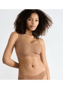 Bustier Sloggi "ZERO Feel 2.0", Damen, Gr. XL, N-Gr, braun (nostalgic braun), Single Jersey, Obermaterial: 76% Polyamid, 24% Elasthan, matt, unifarben, BHs Bustier, mit herausnehmbaren Pads, leichter Halt, Mikrofaser, Topseller