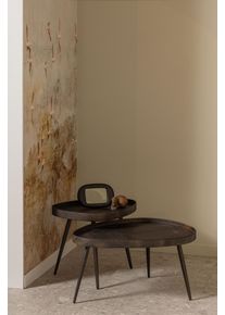 Beistelltisch Woood "Crude mit Multiplex-Zinkbeschichtung und Metallbeinen 71 x 52 x 39 cm", antikbronze, B:71cm H:39cm T:52cm, Tische, Beistelltisch, 2er-Set, unterschiedliche Gr&ouml;&szlig;en im Set, Tragkraft je 15 kg