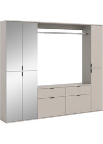Garderoben-Set Home Affaire "TRONDHEIM, 5-teilig, Breite 212cm, individuell platzier- & erweiterbar", kaschmir, B:212cm H:193cm T:34cm, Holzwerkstoff, Kastenm&ouml;bel-Sets, Garderoben-Set, Garderobenschrank, Kleiderschrank, Schrankkombination, Garderobe