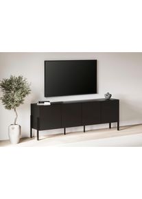 Kommode OTTO HOME "Jukon,Breite 200 cm, moderne grifflose Kommode,4 T&uuml;ren", schwarz, B:200cm H:70cm T:40cm, Sideboards, Kommode, Sideboard, Anrichte viel Stauraum, push-to-open-Funktion