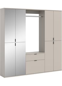 Garderoben-Set Home Affaire "TRONDHEIM, 5-teilig, Breite 183cm, individuell platzier- & erweiterbar", kaschmir, B:183cm H:193cm T:34cm, Holzwerkstoff, Kastenm&ouml;bel-Sets, Garderoben-Set, Garderobenschrank, Kleiderschrank, Schrankkombination, Garderobe