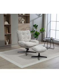 Relaxsessel Duo Collection "Tolox mit Hocker", grau (taupe), B:78cm H:95cm T:91cm, Chenille: 100% Polyester;Kunstleder: Polyurethane 70%, Polyester 25%, sonstige Fasern 5%, Sessel, Relaxsessel, inklusive Wippfunktion