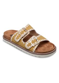 Pantolette Roxy "HYNDIRA", Damen, Gr. 36, gelb (gelb sun), Synthetik, Schuhe Pantolette, Sandale, Schlappen, Sommerschuh
