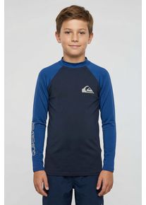 Strandshirt Quiksilver "EVERYDAY UPF50 LS YOUTH", Jungen, Gr. 12 (146/152), schwarz navy, Jersey, Obermaterial: 84% Polyester, 16% Elasthan, normal, Rundhals, Shirts Strandshirt, f&uuml;r Kinder und Jugendliche, sportlicher Stil