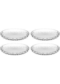 Speiseteller Leonardo "Teller CUCINA OPTIC, 18 cm, 4er-Set", transparent, H:2,1cm &Oslash;:18cm, Glas, Speiseteller, Speiseteller, Teller Set, sp&uuml;lmaschinengeeignet