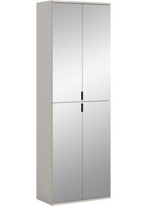 Schuhschrank Home Affaire "TRONDHEIM, H&ouml;he 193 cm, 4 Spiegelt&uuml;ren, 9 F&auml;cher, 7 Einlegeb&ouml;den", kaschmir, B:61cm H:193cm T:34cm, Holzwerkstoff, Schr&auml;nke, Schuhschrank, Schrank, Hochschramk, Mehrzweckschrank, Universalschrank, Flur, Diele