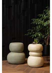 Beistelltisch Woood "Yvo aus Fiberclay in Betonoptik, organisch gestapelt 37x35x47 cm", natur, B:37cm H:47cm T:35cm, Tische, Beistelltisch, Tragkraft 20 kg, Materialst&auml;rke 1 cm, Sitzfl&auml;che &Oslash; 33 cm