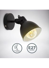 B.K.LICHT Wandleuchte "Design-Spotleuchte, Metall, Schwarz, E27-Fassung", schwarz, 1, H: 17cm, 1 Stk., Leuchten, Schwenkbar, &Oslash;13cm, ohne Leuchtmittel, Wandleuchte