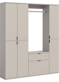 Garderoben-Set Home Affaire "TRONDHEIM, 5-teilig, Breite 152cm, individuell platzier- & erweiterbar", kaschmir, B:152cm H:193cm T:34cm, Holzwerkstoff, Kastenm&ouml;bel-Sets, Garderoben-Set, Garderobenschrank, Kleiderschrank, Schrankkombination, Garderobe
