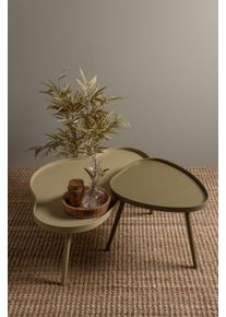 Beistelltisch Woood "Mae aus MDF und Kiefernholz mit umlaufender Randerh&ouml;hung 100x58x35 cm", gr&uuml;n (alpaka), B:100cm H:35cm T:58cm, Tische, Beistelltisch, Rand 2 cm hoch, Tragkraft 5 kg, Beine konisch von &Oslash;3 auf &Oslash;1,5 cm