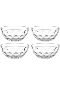 Schale Leonardo "CUCINA OPTIC, 4er-Set", transparent, H:4,6cm &Oslash;:10cm, Glas, Sch&uuml;sseln, Schale, Sp&uuml;lmaschinengeeignet